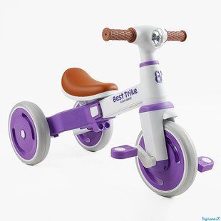 Дитячий триколісний велосипед Best Trike: Легка нейлонова рама, батьківська ручка та ліхтар 176363 фото