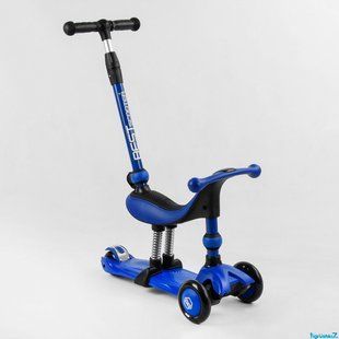 Самокат-велобіг 3в1 Best Scooter BS-27018: Батьківська ручка, сидіння та амортизатори 105408 фото