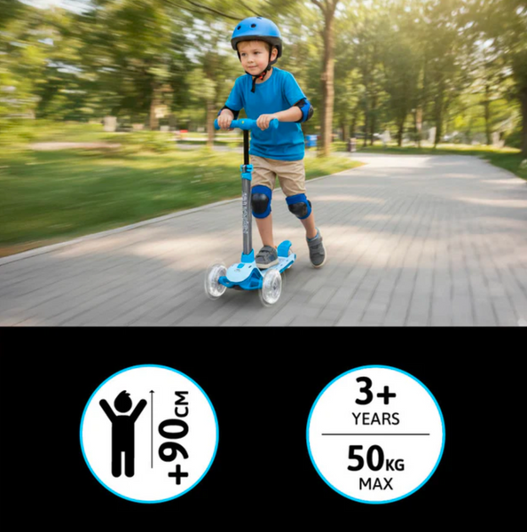 Детский трехколесный самокат Best Scooter LS-28099: подсветка руля и деки (7 цветов) 193232 фото