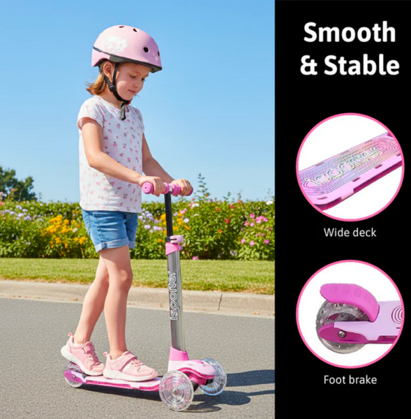 Дитячий триколісний самокат Best Scooter LS-28099: підсвічування керма та деки (7 кольорів) 193233 фото