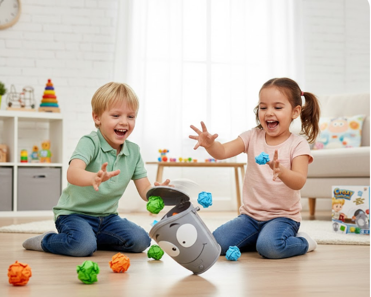 Детская настольная игра Бешеное Ведро (Crazy Trash Can) &mdash; интерактивная игрушка для развития точности и координации 188857 фото