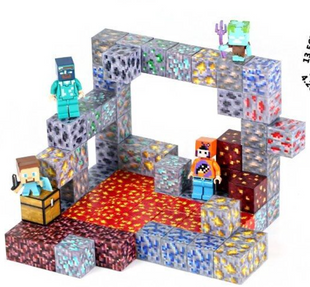 Детский магнитный конструктор Minecraft "Лавовая пещера" LZCK 074 (76 элементов), кубики Майнкрафт с фигурками героев 181222 фото