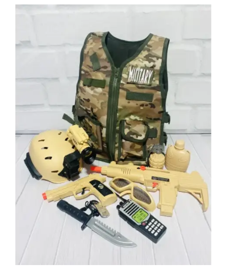 Військовий ігровий набір з жилетом "Desert war" Kids D 012 зі звуковими ефектами D 012 фото