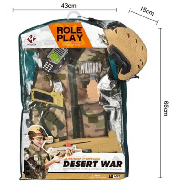 Військовий ігровий набір з жилетом "Desert war" Kids D 012 зі звуковими ефектами D 012 фото