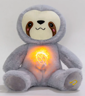 Интерактивная мягкая игрушка-ночник Дышащая Коала Koala 30 см (имитация дыхания, свет, успокаивающие звуки, серый) 55j-19 фото