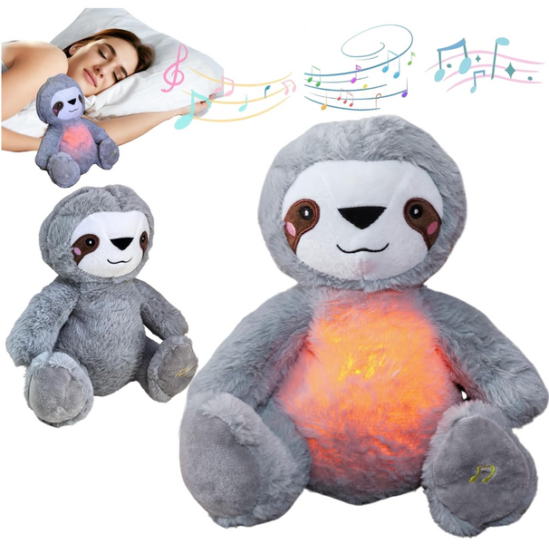 Интерактивная мягкая игрушка-ночник Дышащая Коала Koala 30 см (имитация дыхания, свет, успокаивающие звуки, серый) 55j-19 фото