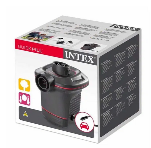 Насос електричний Intex 12 В Чорний (66636) для матраців, басейнів та надувних виробів від прикурювача 66636 фото