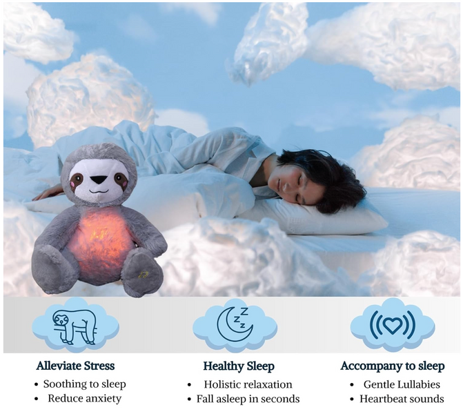 Интерактивная мягкая игрушка-ночник Дышащая Коала Koala 30 см (имитация дыхания, свет, успокаивающие звуки, серый) 55j-19 фото