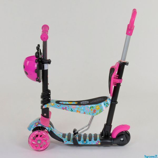 Самокат 5в1 Best Scooter 26901 Абстракція: Трансформер з батьківською ручкою та світловими колесами 84217 фото