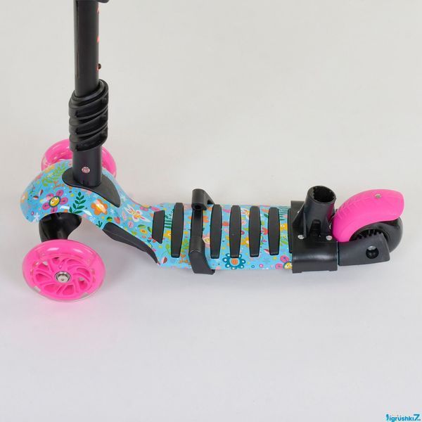 Самокат 5в1 Best Scooter 26901 Абстракція: Трансформер з батьківською ручкою та світловими колесами 84217 фото