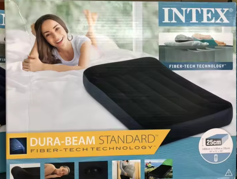 матрас надувной intex 64141 интекс односпальная, с подголовником 64141 фото