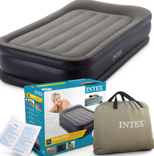 Intex Велюр матрац 64132 NP розмір 99х191х42 см, вбудований електронасос 220V, односпальний 64132 фото