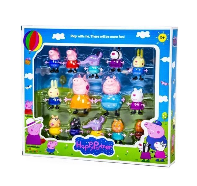 Ігровий набір героїв Свинка Пеппа в коробці Happy Partner Toys 14 шт 169053 фото