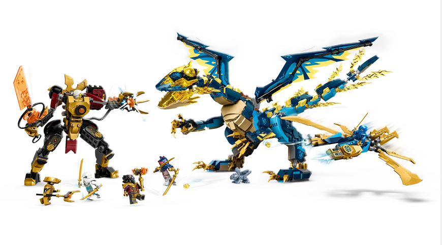 Конструктор Ninjago &laquo;Стихійний дракон проти імперського робота&raquo; з 6 героями та 1038 деталями 11096 фото