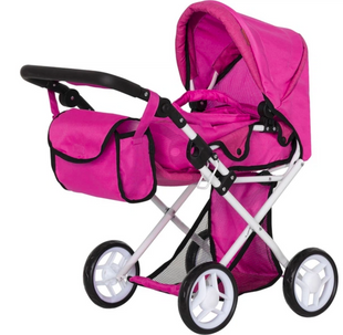 Дитяча коляска для ляльок Оригінал 2 в 1 Carrello Unica 9346 Hot Pink (Рожева) &mdash; з люлькою та сумкою 9346 фото