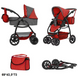 Дитяча коляска для ляльок 2 в 1 Carrello Avanti 9662 Red: Маневрена модель з поворотною ручкою 9662 фото 2