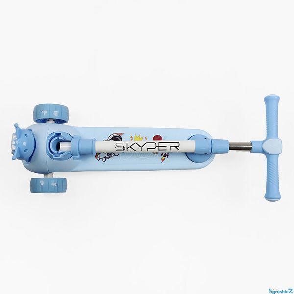 Самокат триколісний з сидінням Skyper KR-928/06: Колеса PU 125х40 мм, музика, світло, складне кермо 189261 фото