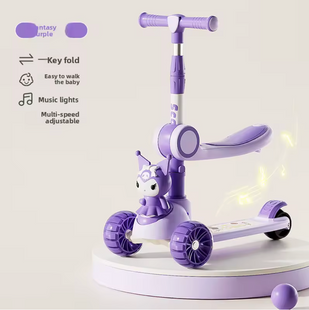Самокат триколісний з сидінням Skyper KR-928/06: Колеса PU 125х40 мм, музика, світло, складне кермо 189259 фото