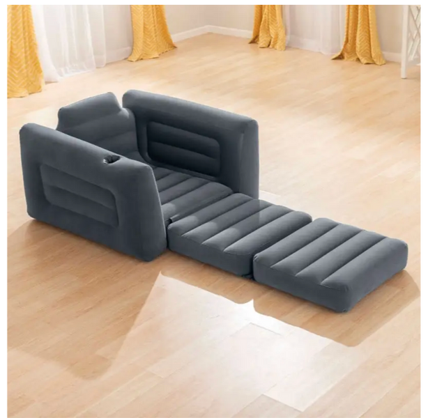 Надувное кресло-кровать Intex 66551 Pull-Out Chair (117х224х66 см) с подстаканником 85318 фото