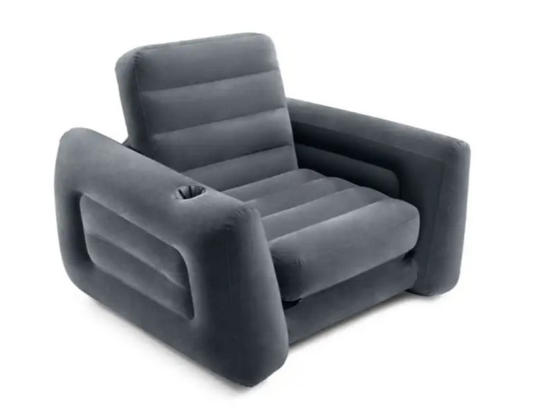Надувное кресло-кровать Intex 66551 Pull-Out Chair (117х224х66 см) с подстаканником 85318 фото