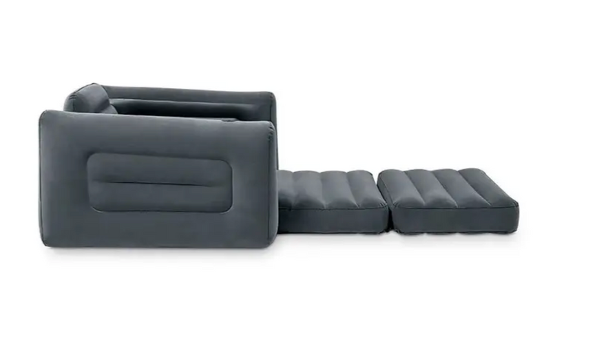Надувное кресло-кровать Intex 66551 Pull-Out Chair (117х224х66 см) с подстаканником 85318 фото