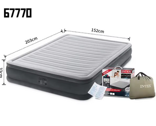 Intex Велюр матрац 67770 розмір 152х203х33 см, двомісний, з вбудованим насосом 220V 67770 фото