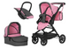 Детская коляска для кукол 3 в 1 Carrello Magia 9636 Pink: Полный игровой набор с автокреслом 9636-1 фото 1