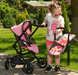 Детская коляска для кукол 3 в 1 Carrello Magia 9636 Pink: Полный игровой набор с автокреслом 9636-1 фото 4