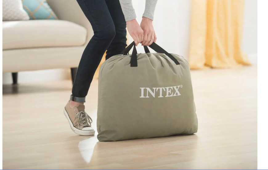 Надувная кровать Intex 64126 Dura-Beam Plus (203х152х46 см) со встроенным электронасосом, двуспальная 101413 фото