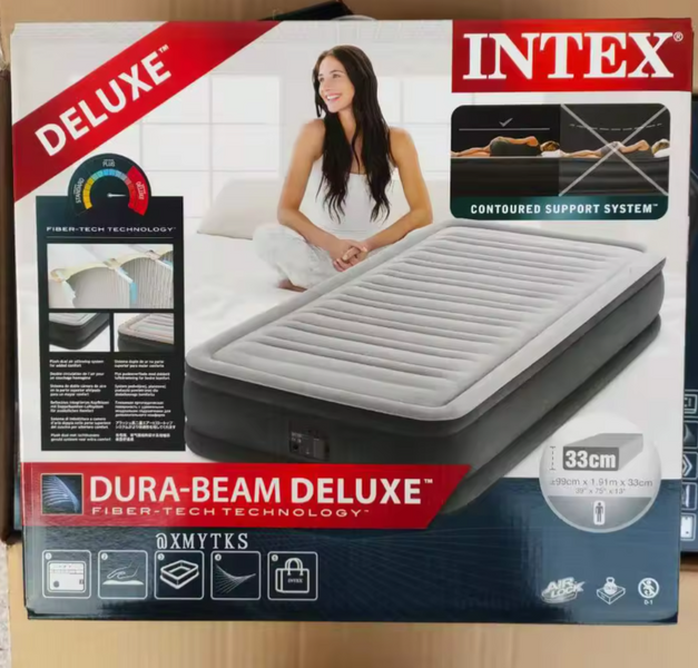 Intex Велюр матрас 67766 ND(3) одноместный, со встроенным насосом 220V, размер 191х99х33см 67766 фото