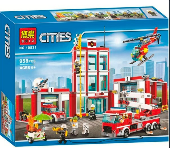 Конструктор "Cities" (10831) Пожарная часть, 958 деталей 10831-40 - 188630 фото