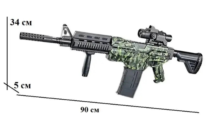 Детская игрушка автомат нерф на мягких патронах CHUANG LI DA на аккумуляторе 7.4V с прицелом Длинна 90 см 106B-1 фото