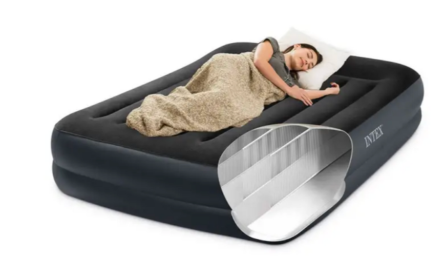 Intex 64124 надувная кровать Pillow Rest Raised Bed (203х152х42см) со встроенным электронасосом 150406 фото