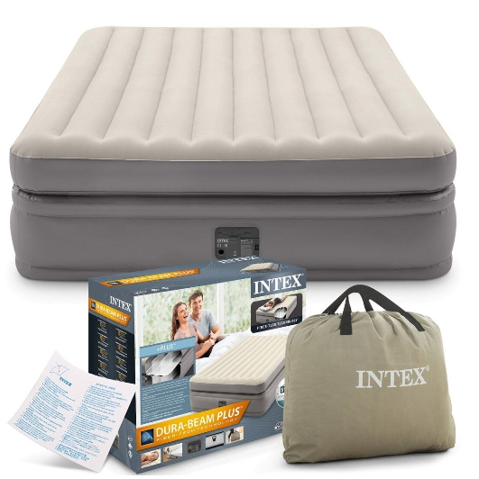 Intex Велюр матрац 64164 NP розмір 152х203х51 см, вбудований електронасос 220V, двоспальний 64164 фото