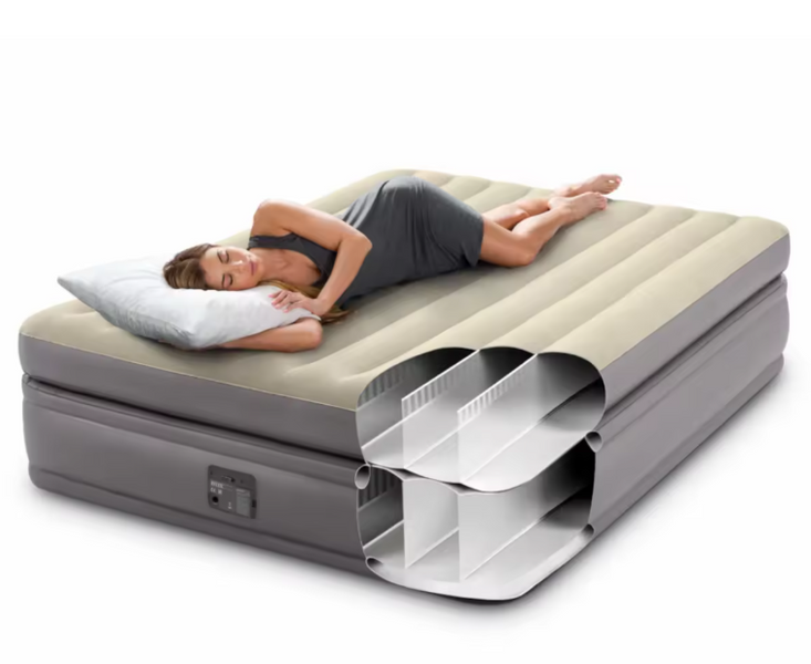 Intex Велюр матрац 64164 NP розмір 152х203х51 см, вбудований електронасос 220V, двоспальний 64164 фото